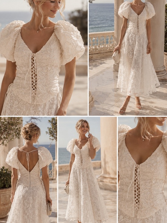 For Love And Lemons Tops - FOR LOVE & LEMONS Frosted Organza Blouse Women’s S Cream Lace Up NWT